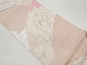 亀甲に花模様織出し袋帯